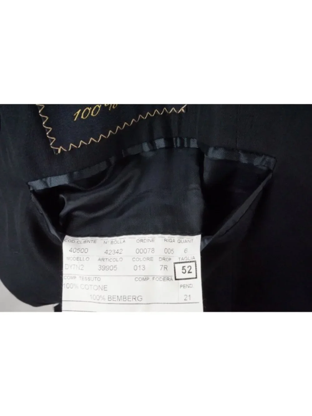 Gruppo Sartoriale Navy Blue Cotton 2 Pc Suit Jacket Pants Sz 52 EU BRAND NEW